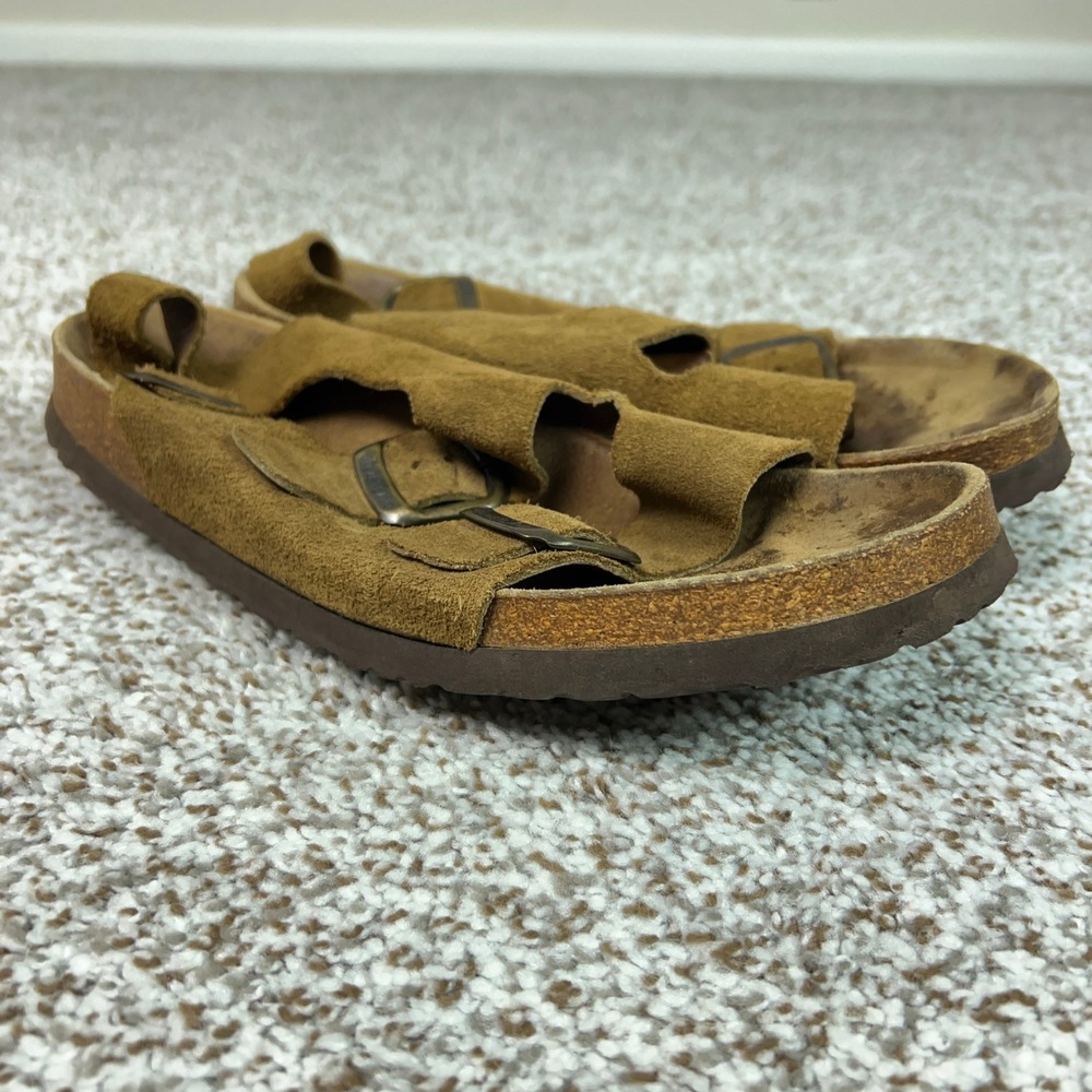 Eastland Sandals Mens Size 10 Brown Casual Suede Triple Strap Buckle USA Casual